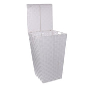 Panier en polyester blanc doublé carré cm33x33h53