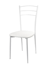 Chaise Marta sedta en PVC avec structure métallique 41X48cm/H92cm blanc