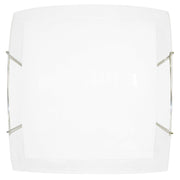 Plafonnier avec crochets en fil d'acier et plaque de verre blanche - 1xE27