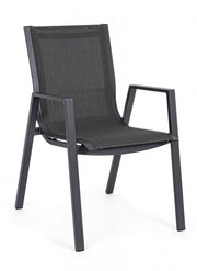 Chaise Pelagius anthracite avec accoudoirs