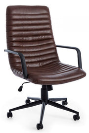 Fauteuil de bureau en similicuir marron Gregory