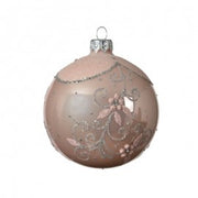 Boule de Noël en verre branches scintillantes Blush Pink 8 cm