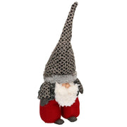 Butoir de porte tissu père noël gris rouge cm20x12h61