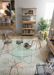 Chaise design en polycarbonate fumé Easy avec pieds en bois