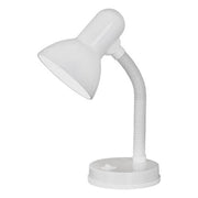 Lampe de table orientable pour étude, lecture et bureau avec culot E27 Basic, couleur blanche.
