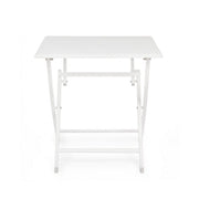 Table d'extérieur pliante en aluminium blanc ELIN 70x70x h71 cm
