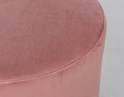Pouf en velours vieux rose LUCILLA diamètre 35x h40 cm
