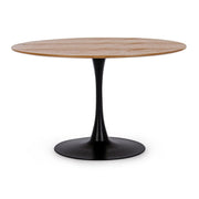 Table bois et acier style naturel Ø120a - 75h