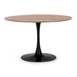 Table bois et acier style naturel Ø120a - 75h