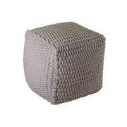 Pouf carré en tissu blanc