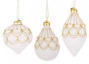 Lot de 12 pendentifs Vt Letizia blancs, dimensions 12x
