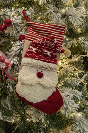 Chaussette en tissu Père Noël cm46x25x2