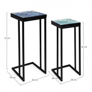 Ensemble de tables basses modernes meubles industriels 2 pcs