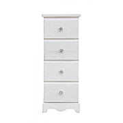 Commode de chambre en MDF avec quatre tiroirs Bianca BLANC 31,5x26x h80 cm