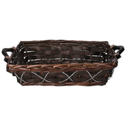 Panier rectangulaire en osier noyer cm48/52x36h13