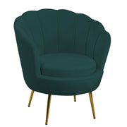 Fauteuil en velours tulipe bleu pétrole cm73x72h77