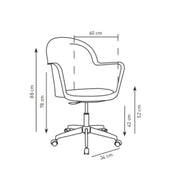 Fauteuil de bureau gris béton Gora avec piètement chromé