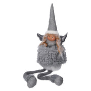 Ange assis en tissu gris cm23x15h76