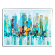 Quadro skyline ville avec corniche cm 120x90