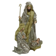 Nativité en résine or blanc cm24,5x19,5h39,5