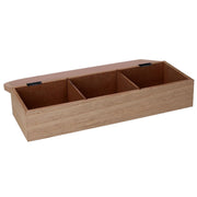 Boîte à thé rectangulaire en bois marron cm29x10h6