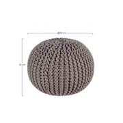 Pouf moderne tressé gris foncé 50 cm