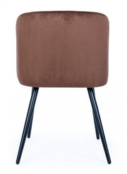 Chaise acier velours rouille Queen 53 x 57 x 81,5 cm