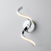 Applique en métal chromé poli et aluminium avec LED intégrée 13x h32 cm