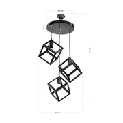 Lampe de suspension Agatha MDL3790 3 cubes noirs Effez