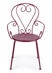Chaise empilable Etienne Bordeaux avec accoudoirs