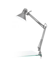 Lampe de bureau argent Firmo avec pince Eglo.
