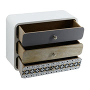 Boîte de rangement en bois artemide rectangulaire à 3 tiroirs cm30x12h27