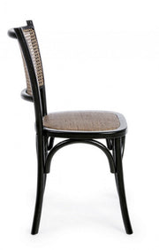 Chaise en bois noir de style vintage