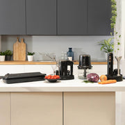 Scellant sous vide sans fil rechargeable en plastique noir