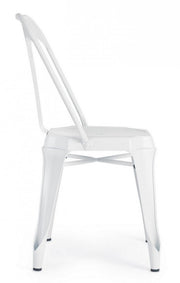 Chaise de style contemporain en acier blanc MINNEAPOLIS 44x53x h83 cm