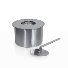 Brûleur rond par cheminée en bioéthanol en acier inoxydable 1,5 lt d.17 cm