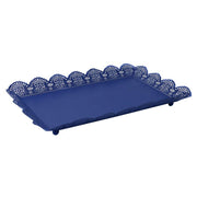 Plateau rectangulaire en métal bleu cm39x22