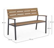 Banc salon de jardin Isak anthracite