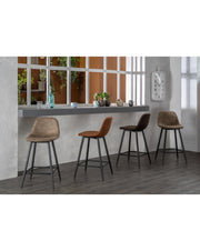 2x Tabouret simili cuir - Brigitte