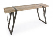 Console en acier avec plateau en bois BLOCKS 153x44 h76 cm