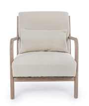 Ancilla Fauteuil vintage en coton lin avec coussin
