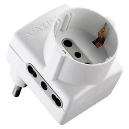 Prise triple adaptateur « gain de place » : 2X2P +T 16A Bypass Schuko. 1X2P+T Schuko