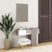 Console d'entrée Efes Mocha Blanc avec Miroir 100 x 30 x 72,5 cm
