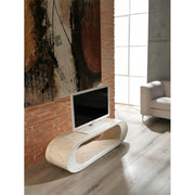 Table basse moderne meuble TV en pierre beige cm 130 x 35 xh 35