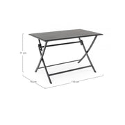 Table d'extérieur en aluminium anthracite ELIN 110x70x h71 cm