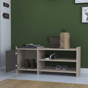 Écarpement avec porte anthracite, couleur légère moka 44x100x35 cm