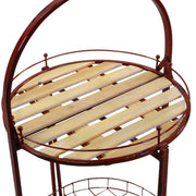 Table pliante ronde en métal rouge avec roues cmø49h67 - 98