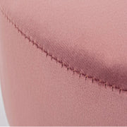 Tabouret Adeline en bois effet velours rose 38h cm