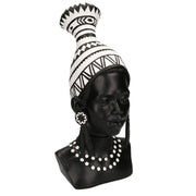 Statue résine buste femme africaine cm23x16h39