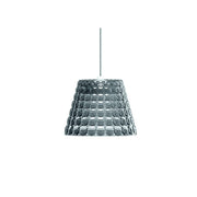 Lampe à suspension TIFFANY en plexiglas gris diamètre 13x h10 cm